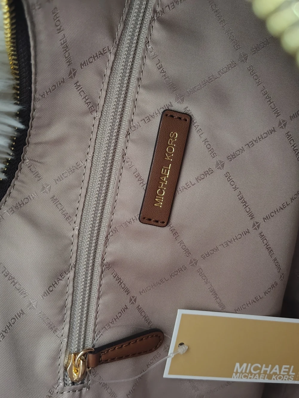 Michael Kors Nayla Brown Monogram Shlder Hobo with Wallet Set NWT